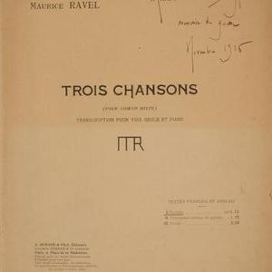 paroles Maurice Ravel Trois beaux oiseaux du Paradis